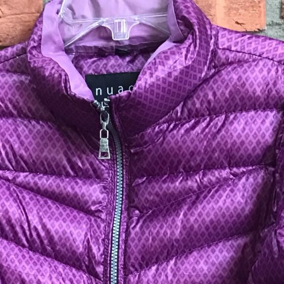 Nuage Packable Down Jacket Puffer Parka Light Zip Front Pockets Graphic Print S - Picture 4 of 16